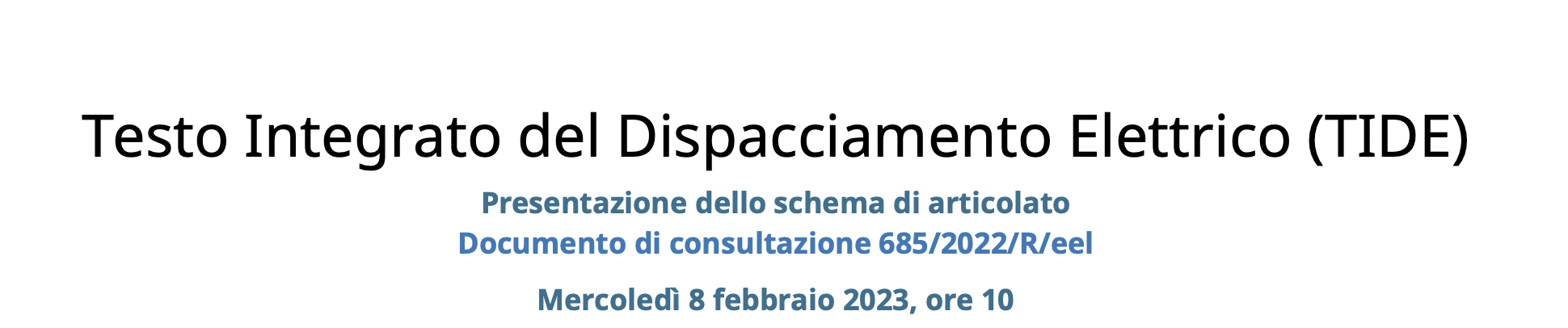 Testo Integrato del Dispacciamento Elettrico (TIDE)